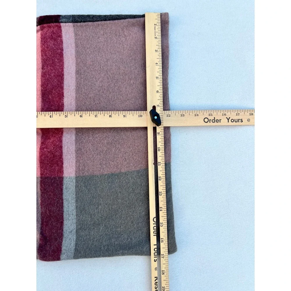 ELVANG DENMARK‎ Plaid Alpaca Wool Sham Pillow Case Cover Berry Grey Pink